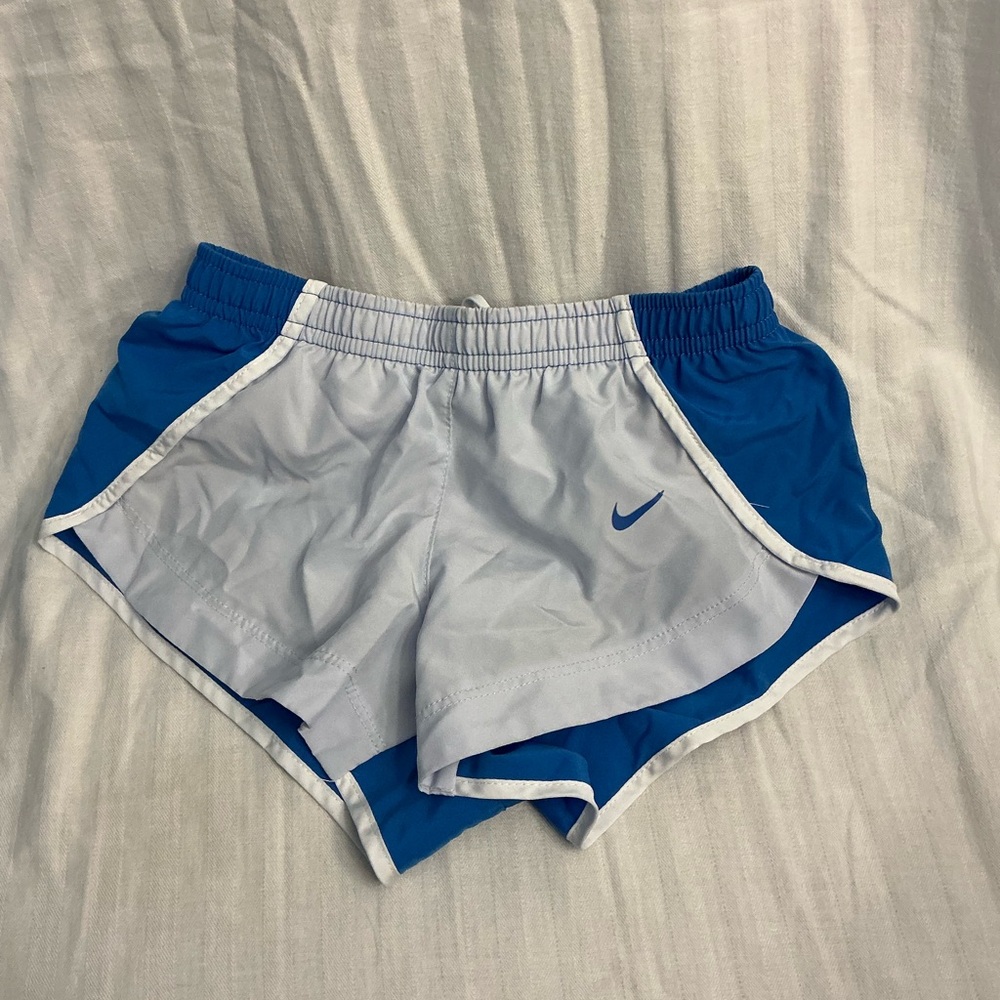 Nike Women's Athletic Shorts in Blue and White